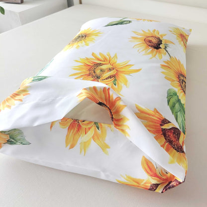Sunflower Comforter Set Queen 3 Pieces, Soft Microfiber Lightweight Sunflower Comforter Queen Size, Yellow Floral Bedding Set All Season