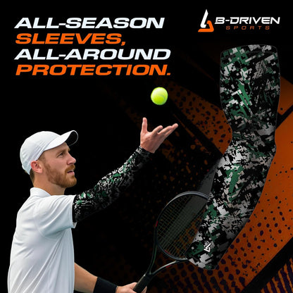 Pro Fit Compression Arm Sleeve for Men Women & Youth, Basketball Baseball Football, Single Digital Designs