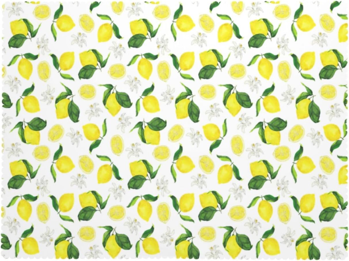 Lemon Tablecloth Yellow Lemons Floral Polyester Rectangle Table Cloth Washable Seasonal Tabletop for Kitchen Dinning Party Outdoor Picnic 54 x 72 Inch Tablecloths