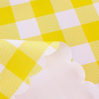 Yellow Gingham Tablecloth for Rectangle Tables-Checkered Table Cloth Waterproof Kitchen & Table Linens-Polyester Buffalo Plaid Wrinkle Free Table Cover(Light Yellow 60x84in)