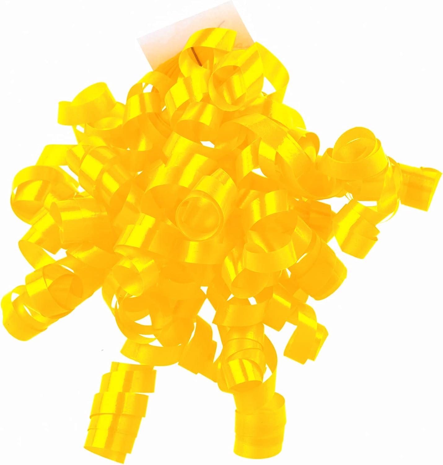 12-Count Yellow Self-Adhesive Curly Bows Gift Wrap Accessory - Perfect for Christmas, Birthday, Holiday, Party Favors Decorations