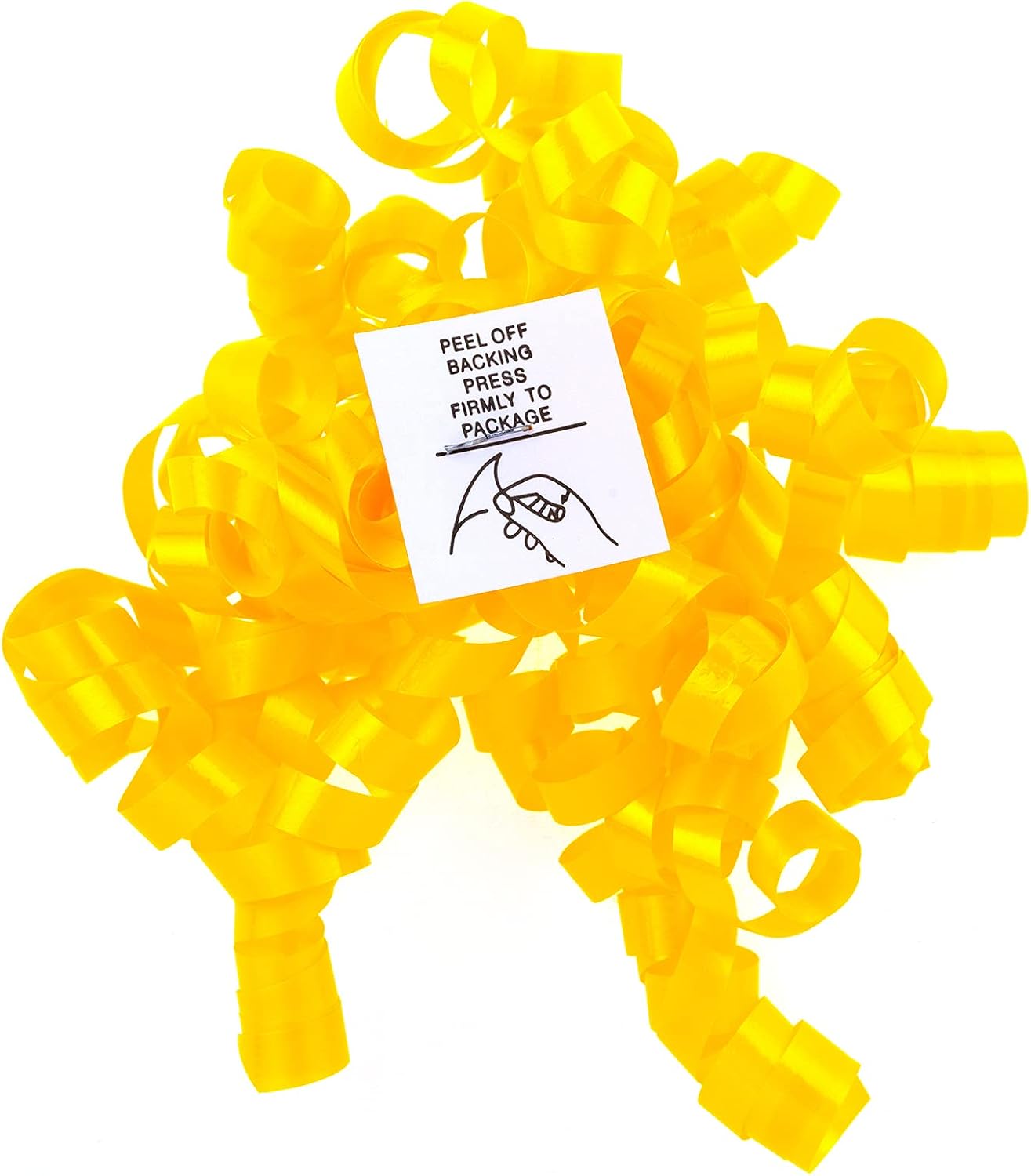 12-Count Yellow Self-Adhesive Curly Bows Gift Wrap Accessory - Perfect for Christmas, Birthday, Holiday, Party Favors Decorations