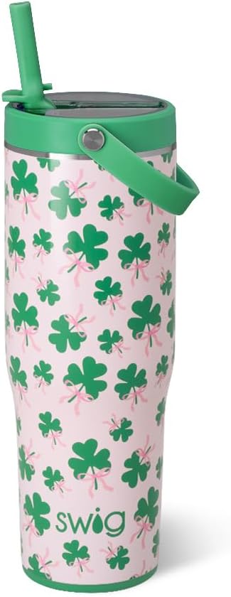 30oz Leakproof To-Go Tumbler with Handle, Lemon Meringue | Leakproof Lid - Triple Insulated Stainless Steel - Handle & Straw Included - Cup Holder Friendly - Dishwasher Safe