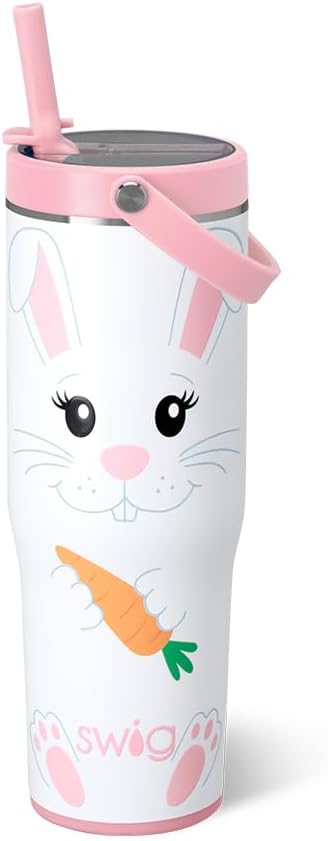 30oz Leakproof To-Go Tumbler with Handle, Lemon Meringue | Leakproof Lid - Triple Insulated Stainless Steel - Handle & Straw Included - Cup Holder Friendly - Dishwasher Safe
