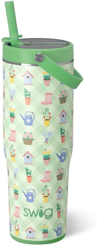 30oz Leakproof To-Go Tumbler with Handle, Lemon Meringue | Leakproof Lid - Triple Insulated Stainless Steel - Handle & Straw Included - Cup Holder Friendly - Dishwasher Safe