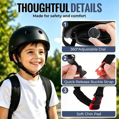 Kids Bike Helmet, Adjustable Toddler Helmet for Ages 3-5-8-14 | CPSC Certified, ABS+EPS, 11 Vents, Lightweight, Dial Fit for Boys Girls Youth, Multi-Sport Bicycle Scooter Skateboard Cycling