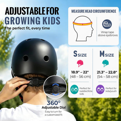 Kids Bike Helmet, Adjustable Toddler Helmet for Ages 3-5-8-14 | CPSC Certified, ABS+EPS, 11 Vents, Lightweight, Dial Fit for Boys Girls Youth, Multi-Sport Bicycle Scooter Skateboard Cycling