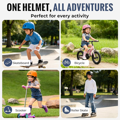 Kids Bike Helmet, Adjustable Toddler Helmet for Ages 3-5-8-14 | CPSC Certified, ABS+EPS, 11 Vents, Lightweight, Dial Fit for Boys Girls Youth, Multi-Sport Bicycle Scooter Skateboard Cycling