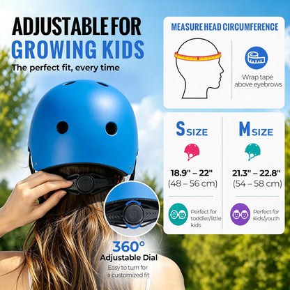 Kids Bike Helmet, Adjustable Toddler Helmet for Ages 3-5-8-14 | CPSC Certified, ABS+EPS, 11 Vents, Lightweight, Dial Fit for Boys Girls Youth, Multi-Sport Bicycle Scooter Skateboard Cycling