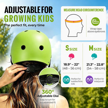 Kids Bike Helmet, Adjustable Toddler Helmet for Ages 3-5-8-14 | CPSC Certified, ABS+EPS, 11 Vents, Lightweight, Dial Fit for Boys Girls Youth, Multi-Sport Bicycle Scooter Skateboard Cycling