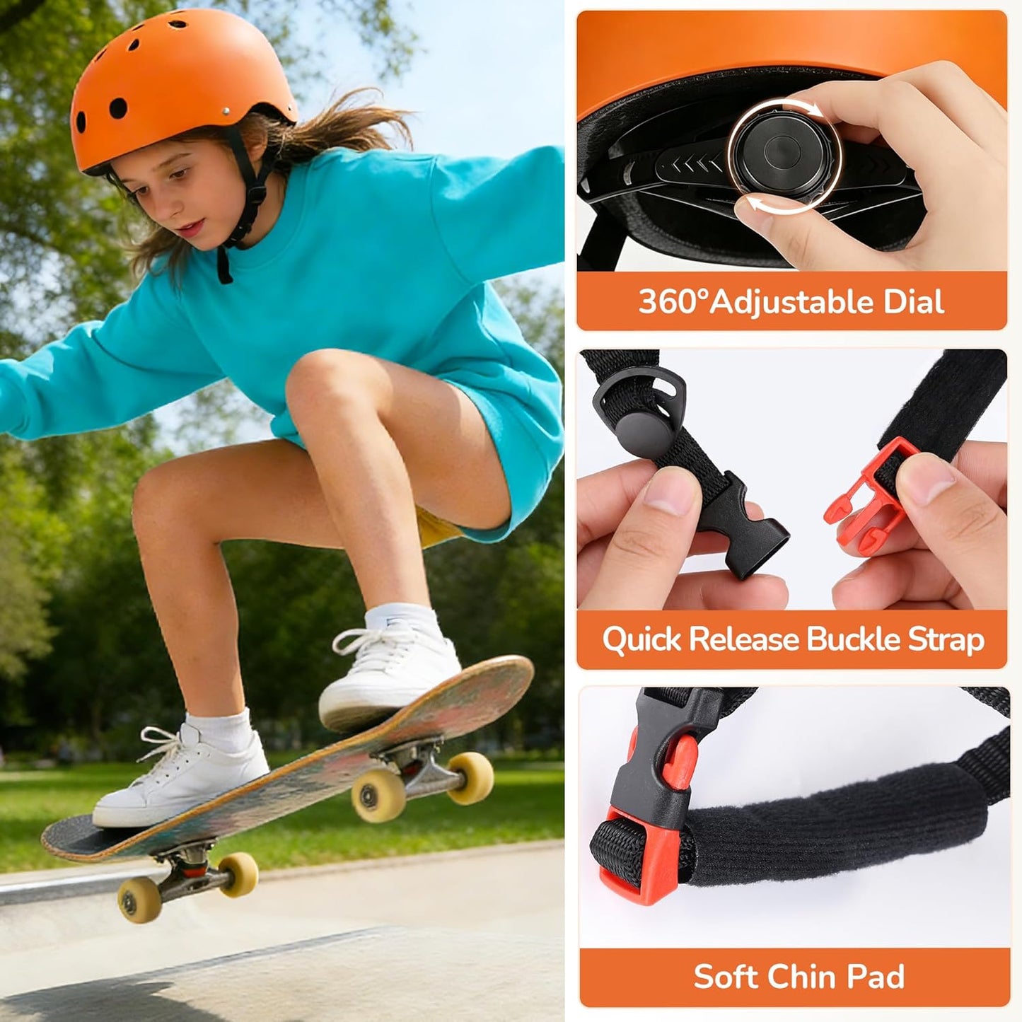 Kids Bike Helmet, Adjustable Toddler Helmet for Ages 3-5-8-14 | CPSC Certified, ABS+EPS, 11 Vents, Lightweight, Dial Fit for Boys Girls Youth, Multi-Sport Bicycle Scooter Skateboard Cycling