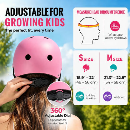 Kids Bike Helmet, Adjustable Toddler Helmet for Ages 3-5-8-14 | CPSC Certified, ABS+EPS, 11 Vents, Lightweight, Dial Fit for Boys Girls Youth, Multi-Sport Bicycle Scooter Skateboard Cycling