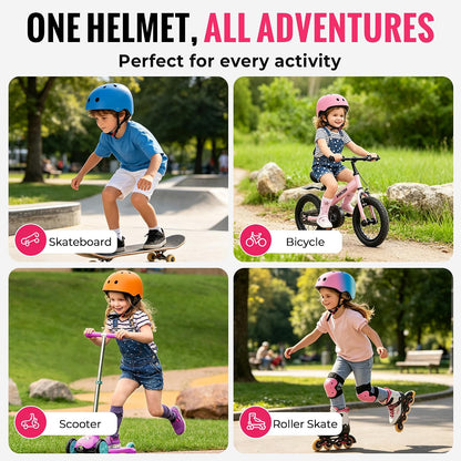 Kids Bike Helmet, Adjustable Toddler Helmet for Ages 3-5-8-14 | CPSC Certified, ABS+EPS, 11 Vents, Lightweight, Dial Fit for Boys Girls Youth, Multi-Sport Bicycle Scooter Skateboard Cycling