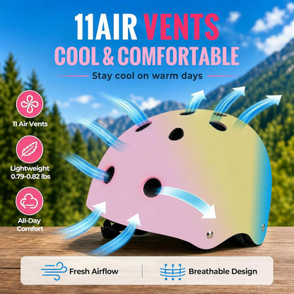 Kids Bike Helmet, Adjustable Toddler Helmet for Ages 3-5-8-14 | CPSC Certified, ABS+EPS, 11 Vents, Lightweight, Dial Fit for Boys Girls Youth, Multi-Sport Bicycle Scooter Skateboard Cycling