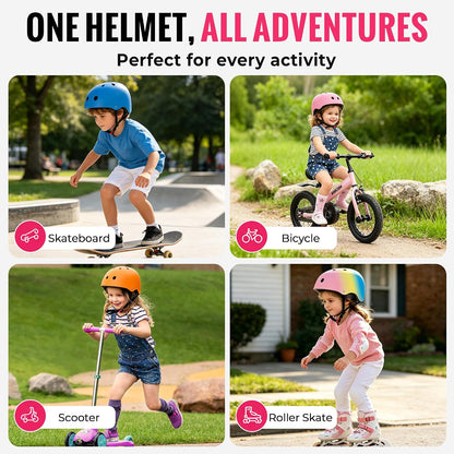 Kids Bike Helmet, Adjustable Toddler Helmet for Ages 3-5-8-14 | CPSC Certified, ABS+EPS, 11 Vents, Lightweight, Dial Fit for Boys Girls Youth, Multi-Sport Bicycle Scooter Skateboard Cycling