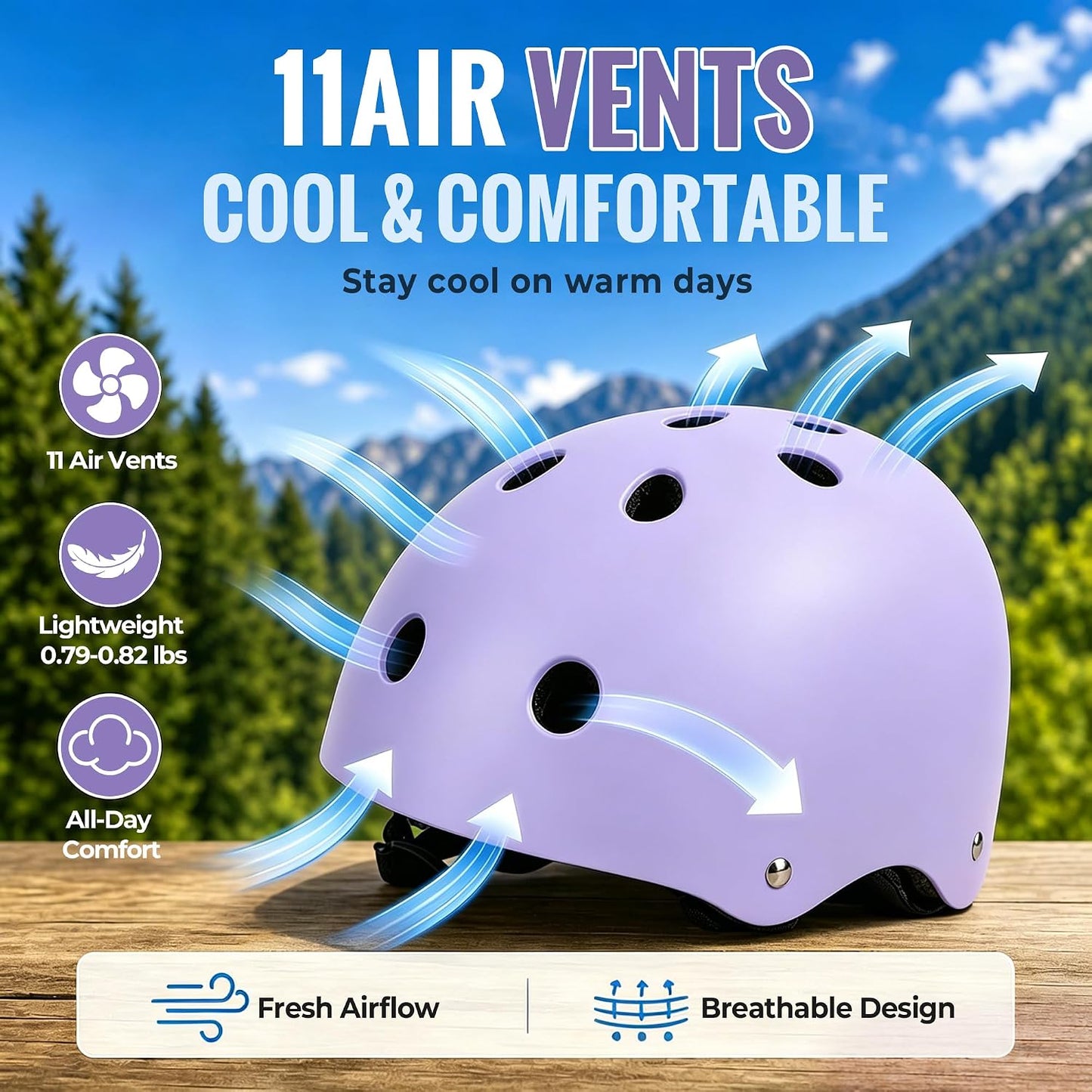 Kids Bike Helmet, Adjustable Toddler Helmet for Ages 3-5-8-14 | CPSC Certified, ABS+EPS, 11 Vents, Lightweight, Dial Fit for Boys Girls Youth, Multi-Sport Bicycle Scooter Skateboard Cycling