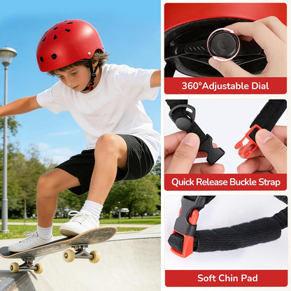 Kids Bike Helmet, Adjustable Toddler Helmet for Ages 3-5-8-14 | CPSC Certified, ABS+EPS, 11 Vents, Lightweight, Dial Fit for Boys Girls Youth, Multi-Sport Bicycle Scooter Skateboard Cycling