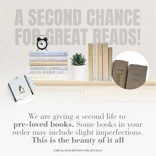 Decorative Books for Home Decor – Real Hardcover Stack in Curated Colors, Coffee Table Collection, Interior Design Aesthetic, Recycled Library Decorations (Yellow, Set of 3 Books)