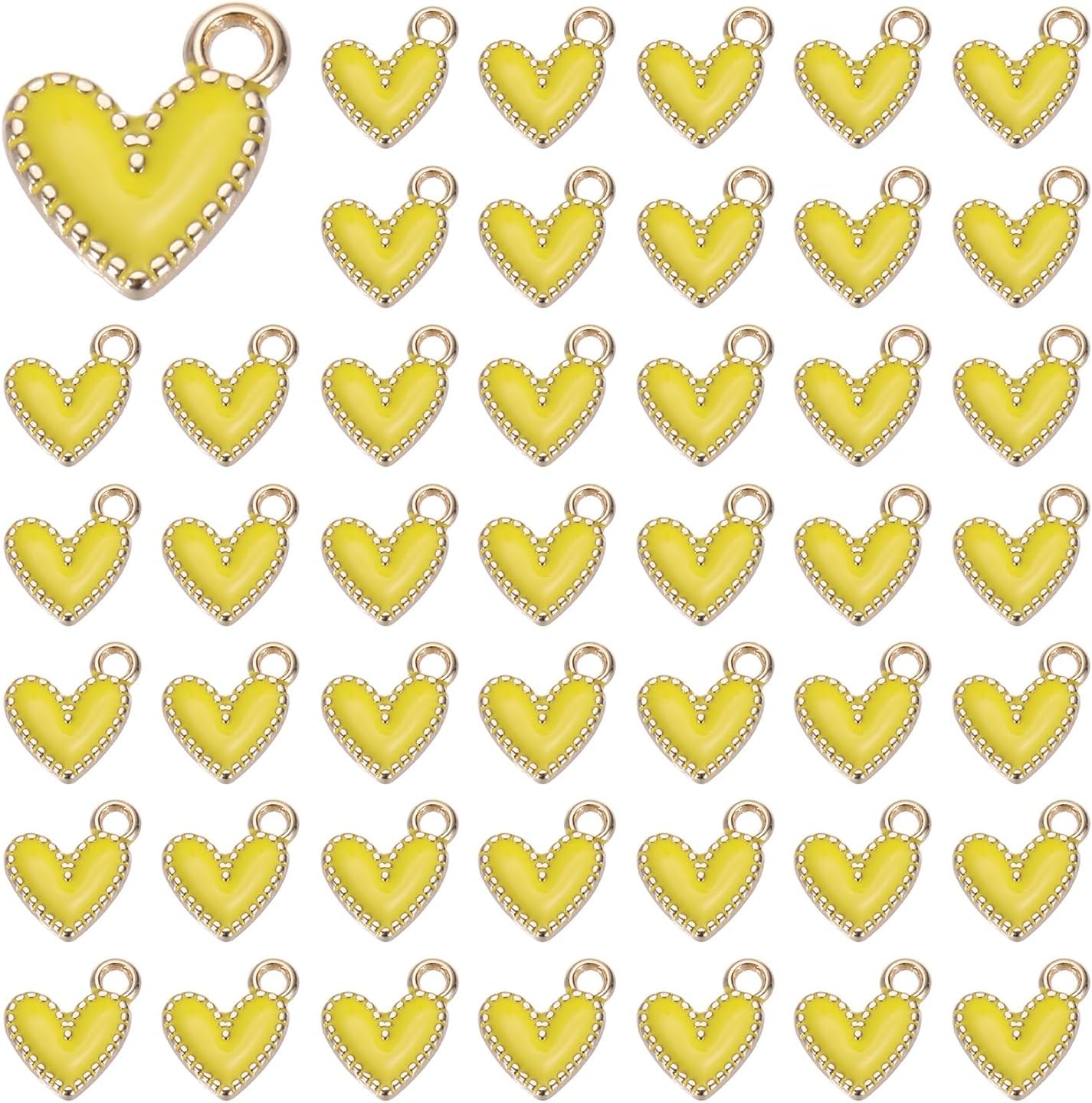Enamel Alloy Heart Charm,Valentine Heart Pendants Love Jewelry Making Charm for DIY Necklace Bracelet Earrings Keychain