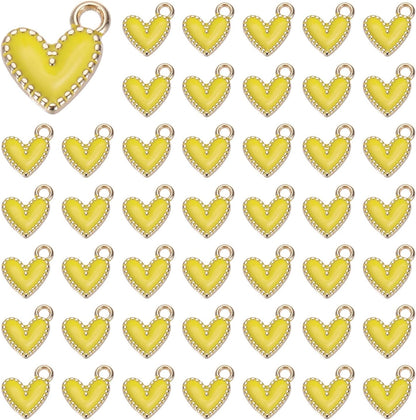 Enamel Alloy Heart Charm,Valentine Heart Pendants Love Jewelry Making Charm for DIY Necklace Bracelet Earrings Keychain