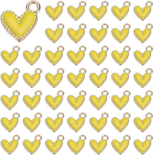Enamel Alloy Heart Charm,Valentine Heart Pendants Love Jewelry Making Charm for DIY Necklace Bracelet Earrings Keychain