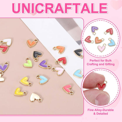 Enamel Alloy Heart Charm,Valentine Heart Pendants Love Jewelry Making Charm for DIY Necklace Bracelet Earrings Keychain