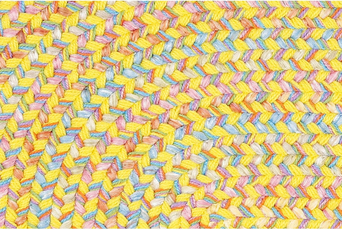 Braided Rug for Kids Room - Nursery Decor - Classroom Carpet - Made in USA - Washable - Made for Playrooms - Hipster, Yellow Multi, 4' X 6' Oval