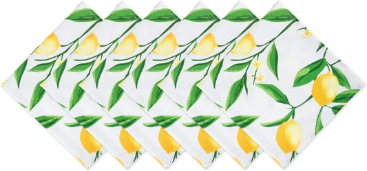 Lemon Bliss Outdoor Tabletop, Collection Stain Resistant & Waterproof, Napkin Set, 20x20