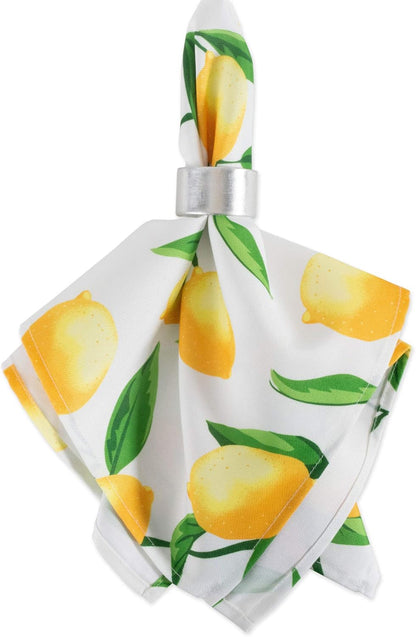 Lemon Bliss Outdoor Tabletop, Collection Stain Resistant & Waterproof, Napkin Set, 20x20