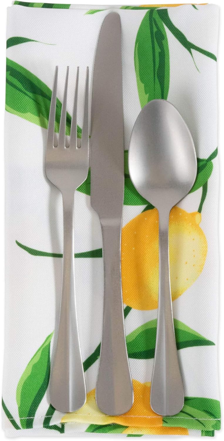 Lemon Bliss Outdoor Tabletop, Collection Stain Resistant & Waterproof, Napkin Set, 20x20