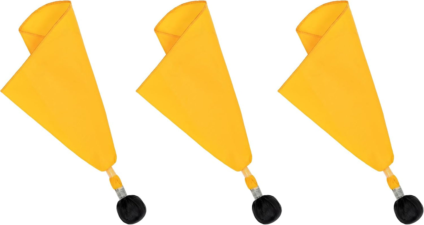 Set of 3 Premium Football Referee Penalty Flags (Yellow w/Black Ball)
