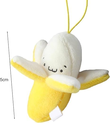 3Pcs Yellow Peeling Banana Decoration, Birthday Gift PP Cotton Peeling Banana Shape Plush Pendant for Decoration