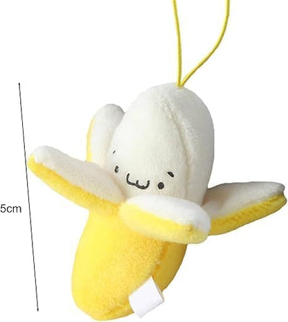 3Pcs Yellow Peeling Banana Decoration, Birthday Gift PP Cotton Peeling Banana Shape Plush Pendant for Decoration