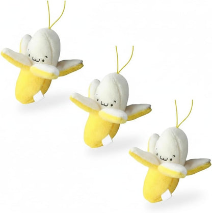 3Pcs Yellow Peeling Banana Decoration, Birthday Gift PP Cotton Peeling Banana Shape Plush Pendant for Decoration