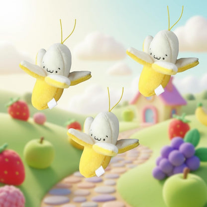 3Pcs Yellow Peeling Banana Decoration, Birthday Gift PP Cotton Peeling Banana Shape Plush Pendant for Decoration