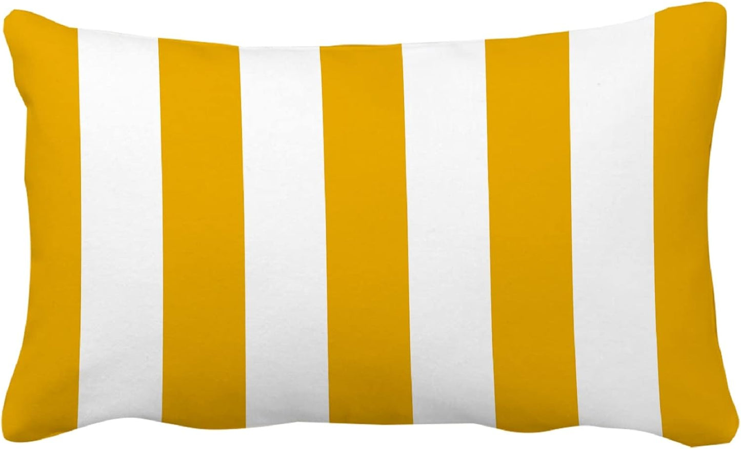 Mustard Yellow and White Stripe Set of 2 12x20 Inch Cotton Polyester Rectangle Throw Pillow Cover Decorative Soft Lumbar Cushion Case Slipcover Home Decor Room Bed Couch Sofa Pillowcase Sham