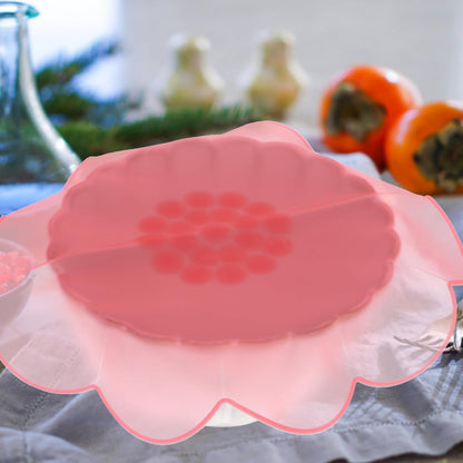 Silicone Stretch Lids for Bowls Food Covers, 4pcs Reusable Airtight Food Storage Seal Covers in Rose Red, Light Pink, Yellow, Green for Kitchen Fruit Preservation and Microwave