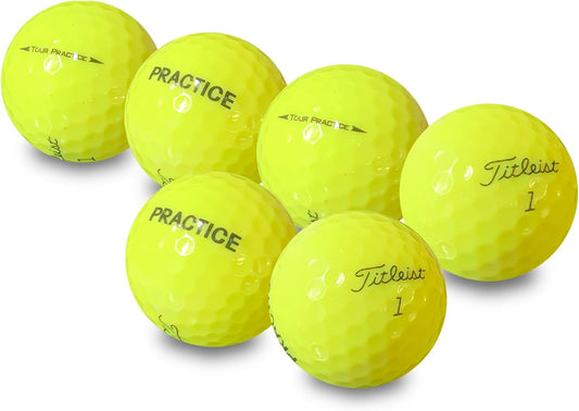 – 48 Recycled Golf Balls for Titliest Tour Practice - Good Condition – Bright Yellow Range & Practice GolfBalls – Mesh Bag Included – Sustainable Used Golf Balls