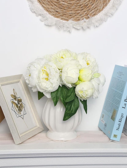 Yellow Peonies Silk Flowers 2 Bouquets Fake Peonies 14 Heads Faux Peony Flowers with Stems for Wedding Decoration Bride Bouquet Faux Flowers Crafts Floral Arrangement (Yellow)