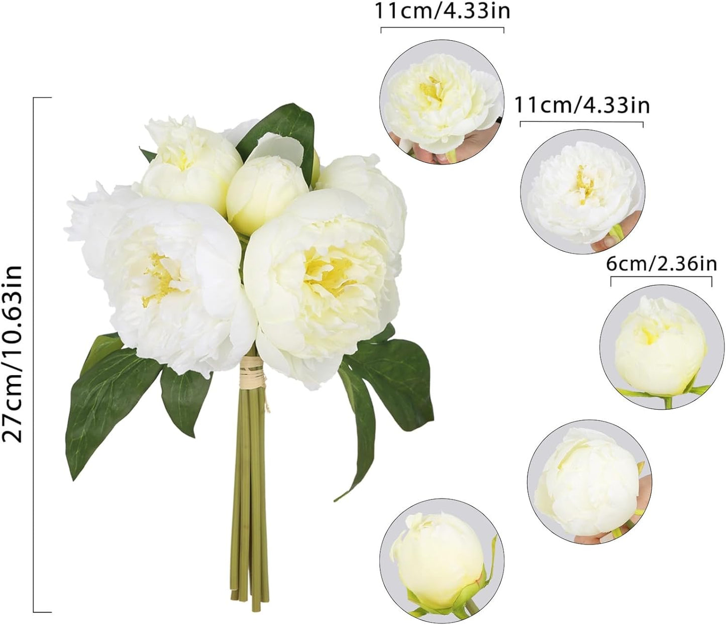 Yellow Peonies Silk Flowers 2 Bouquets Fake Peonies 14 Heads Faux Peony Flowers with Stems for Wedding Decoration Bride Bouquet Faux Flowers Crafts Floral Arrangement (Yellow)