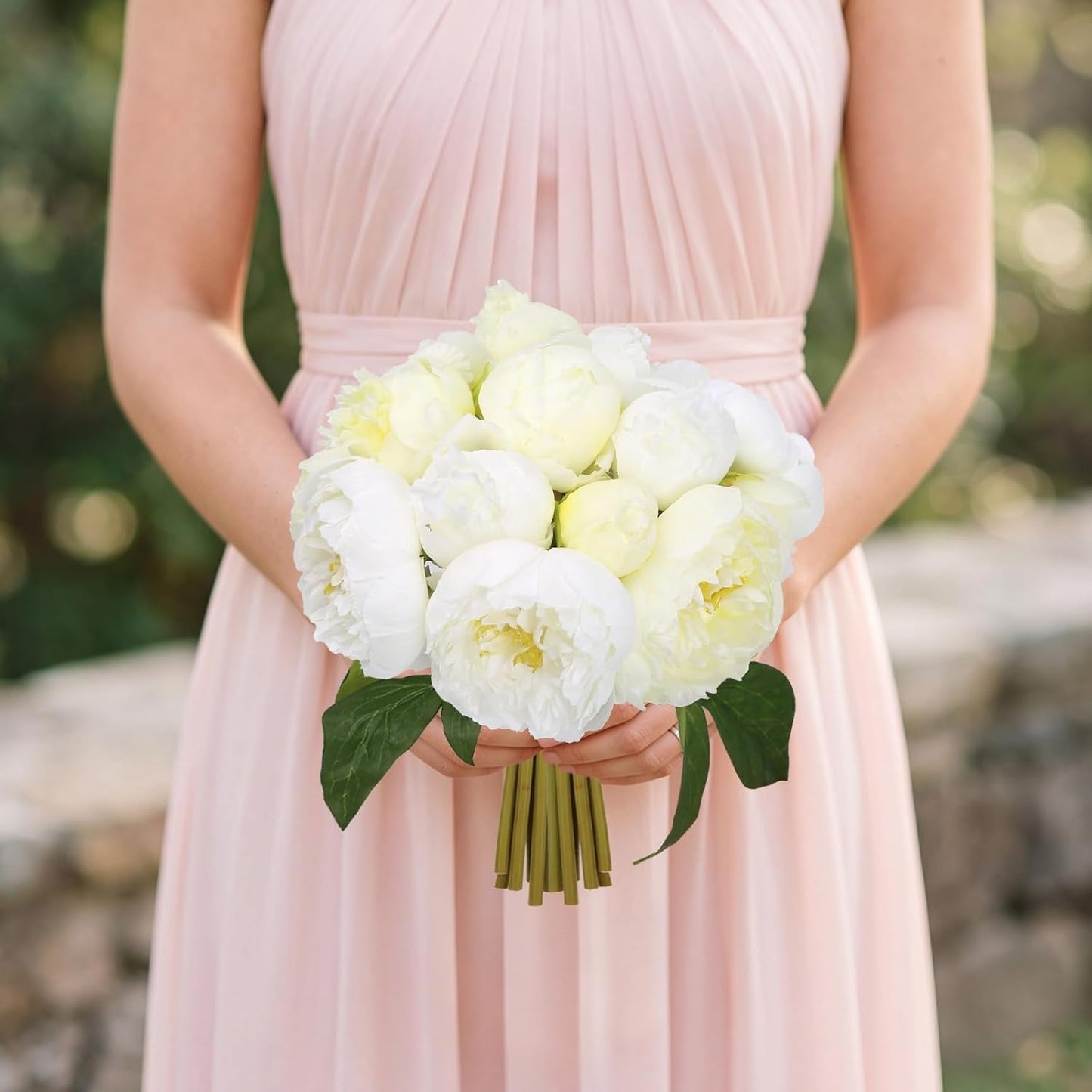 Yellow Peonies Silk Flowers 2 Bouquets Fake Peonies 14 Heads Faux Peony Flowers with Stems for Wedding Decoration Bride Bouquet Faux Flowers Crafts Floral Arrangement (Yellow)