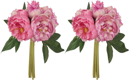 Yellow Peonies Silk Flowers 2 Bouquets Fake Peonies 14 Heads Faux Peony Flowers with Stems for Wedding Decoration Bride Bouquet Faux Flowers Crafts Floral Arrangement (Yellow)