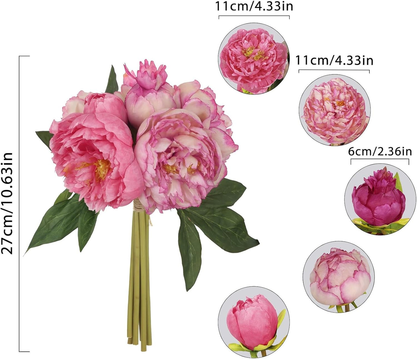 Yellow Peonies Silk Flowers 2 Bouquets Fake Peonies 14 Heads Faux Peony Flowers with Stems for Wedding Decoration Bride Bouquet Faux Flowers Crafts Floral Arrangement (Yellow)