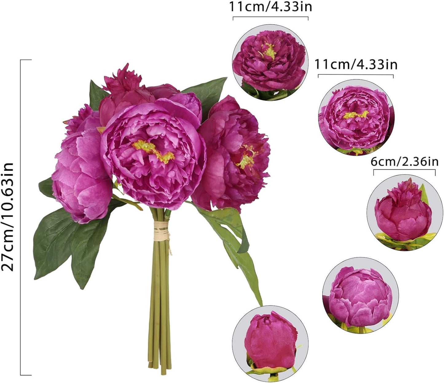 Yellow Peonies Silk Flowers 2 Bouquets Fake Peonies 14 Heads Faux Peony Flowers with Stems for Wedding Decoration Bride Bouquet Faux Flowers Crafts Floral Arrangement (Yellow)