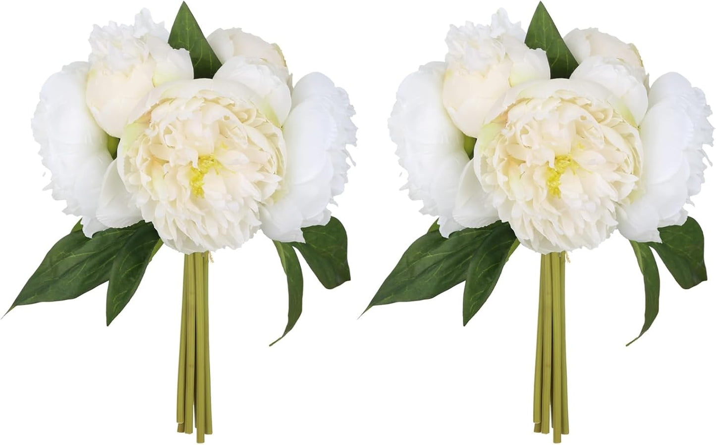 Yellow Peonies Silk Flowers 2 Bouquets Fake Peonies 14 Heads Faux Peony Flowers with Stems for Wedding Decoration Bride Bouquet Faux Flowers Crafts Floral Arrangement (Yellow)