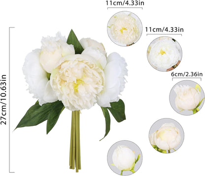 Yellow Peonies Silk Flowers 2 Bouquets Fake Peonies 14 Heads Faux Peony Flowers with Stems for Wedding Decoration Bride Bouquet Faux Flowers Crafts Floral Arrangement (Yellow)