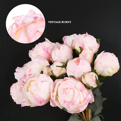 Yellow Peonies Silk Flowers 2 Bouquets Fake Peonies 14 Heads Faux Peony Flowers with Stems for Wedding Decoration Bride Bouquet Faux Flowers Crafts Floral Arrangement (Yellow)