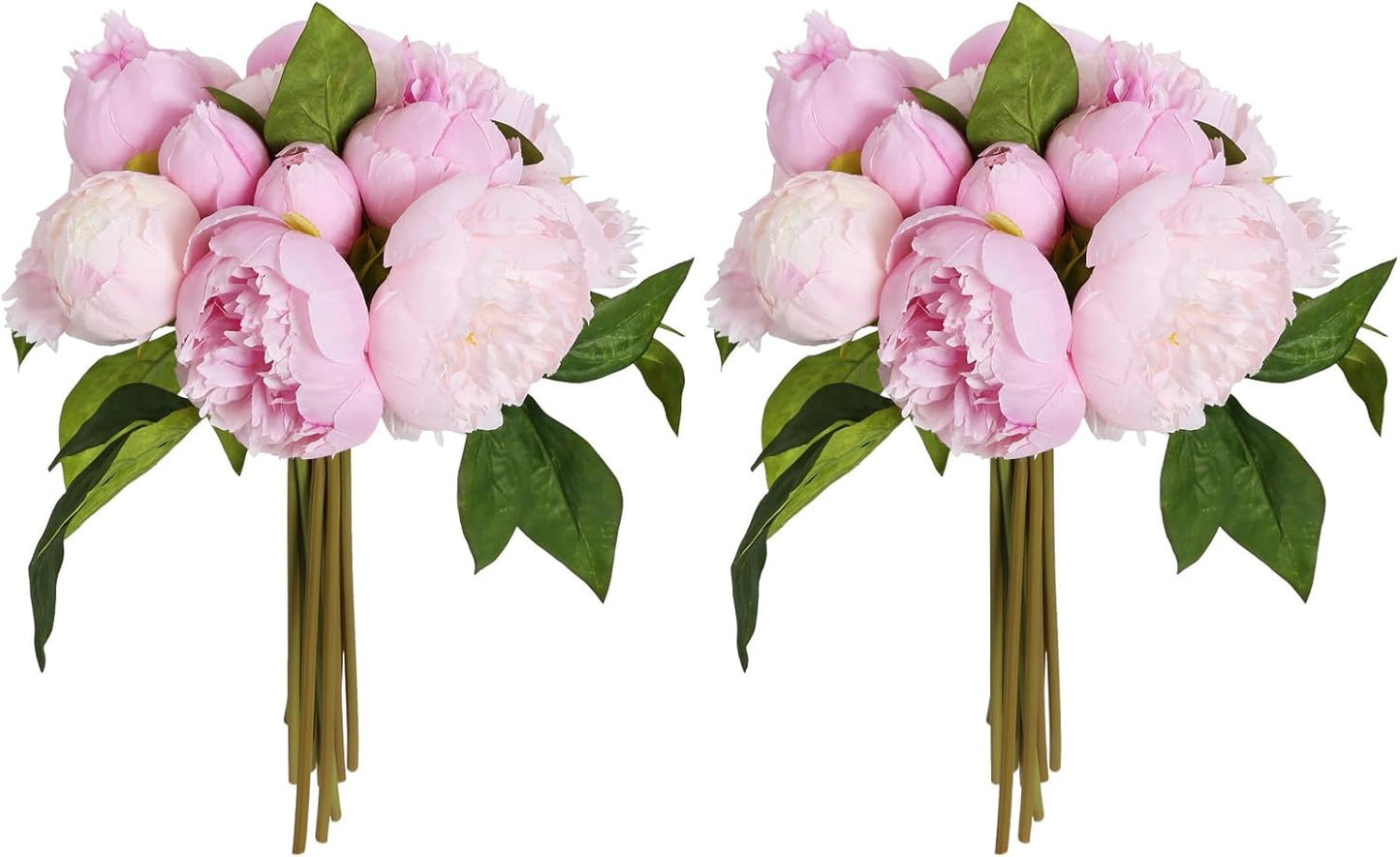 Yellow Peonies Silk Flowers 2 Bouquets Fake Peonies 14 Heads Faux Peony Flowers with Stems for Wedding Decoration Bride Bouquet Faux Flowers Crafts Floral Arrangement (Yellow)