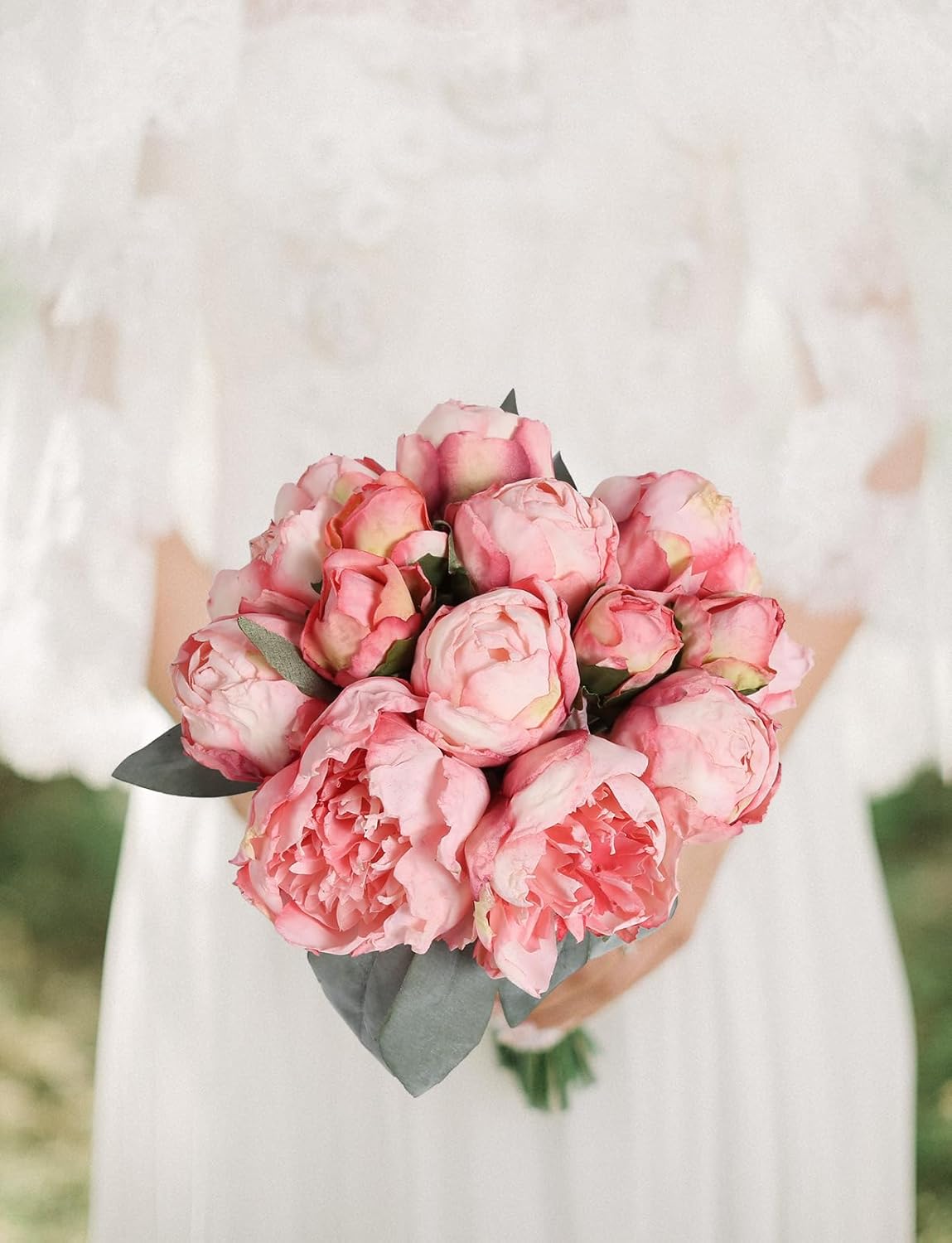 Yellow Peonies Silk Flowers 2 Bouquets Fake Peonies 14 Heads Faux Peony Flowers with Stems for Wedding Decoration Bride Bouquet Faux Flowers Crafts Floral Arrangement (Yellow)