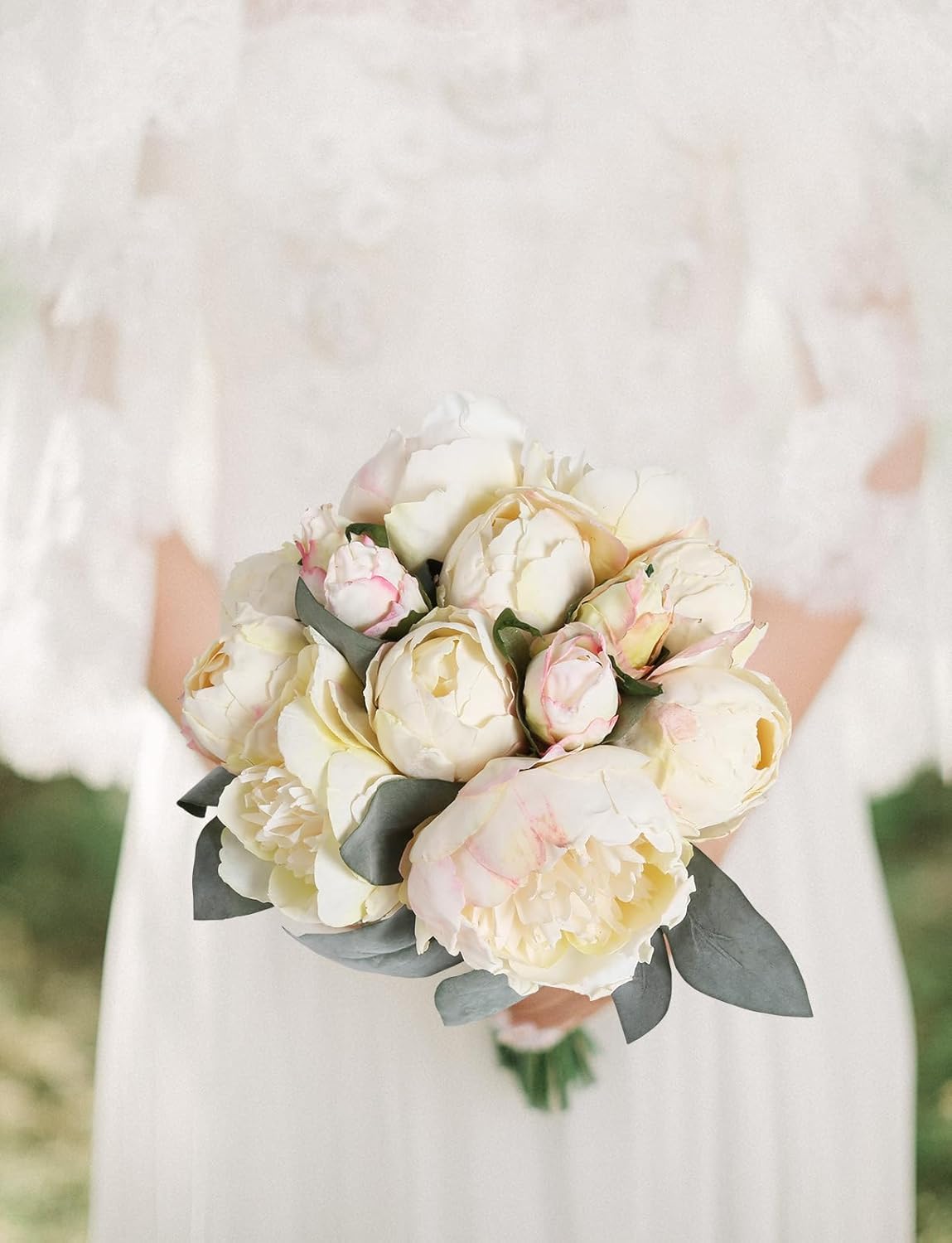 Yellow Peonies Silk Flowers 2 Bouquets Fake Peonies 14 Heads Faux Peony Flowers with Stems for Wedding Decoration Bride Bouquet Faux Flowers Crafts Floral Arrangement (Yellow)